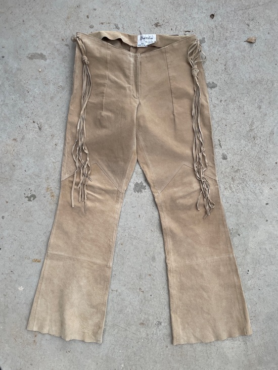 Charlotte Russe Pants - Charlotte Russe RARE Vintage Y2K Western Low Rise Suede Chap Flares